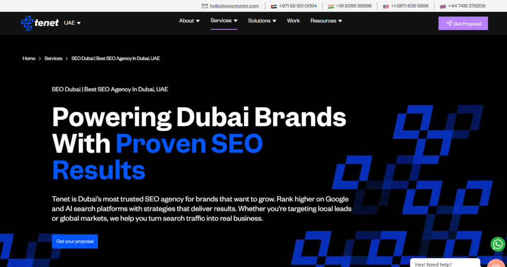 Tenet – leading fintech SEO agency in Dubai