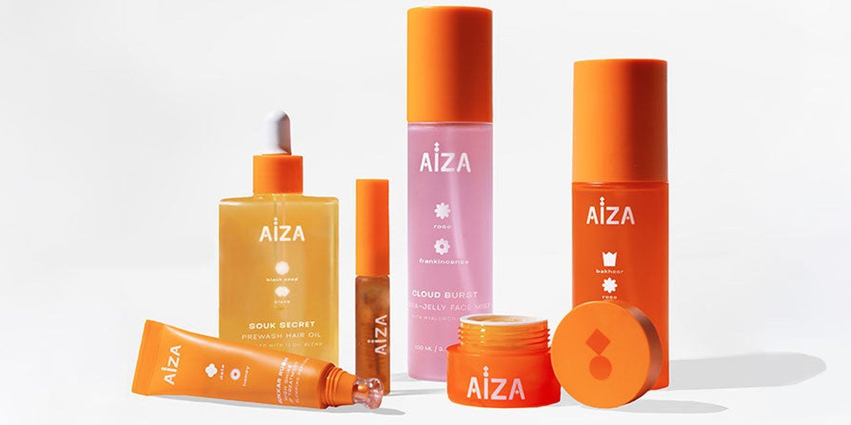 AĂŹZA beauty brand skincare and haircare products inspired by Arab ingredients